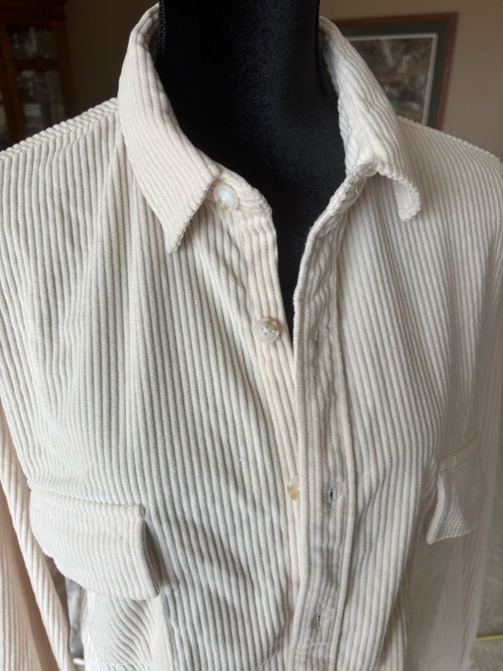 Cream Ribbed Shacket NWT Med